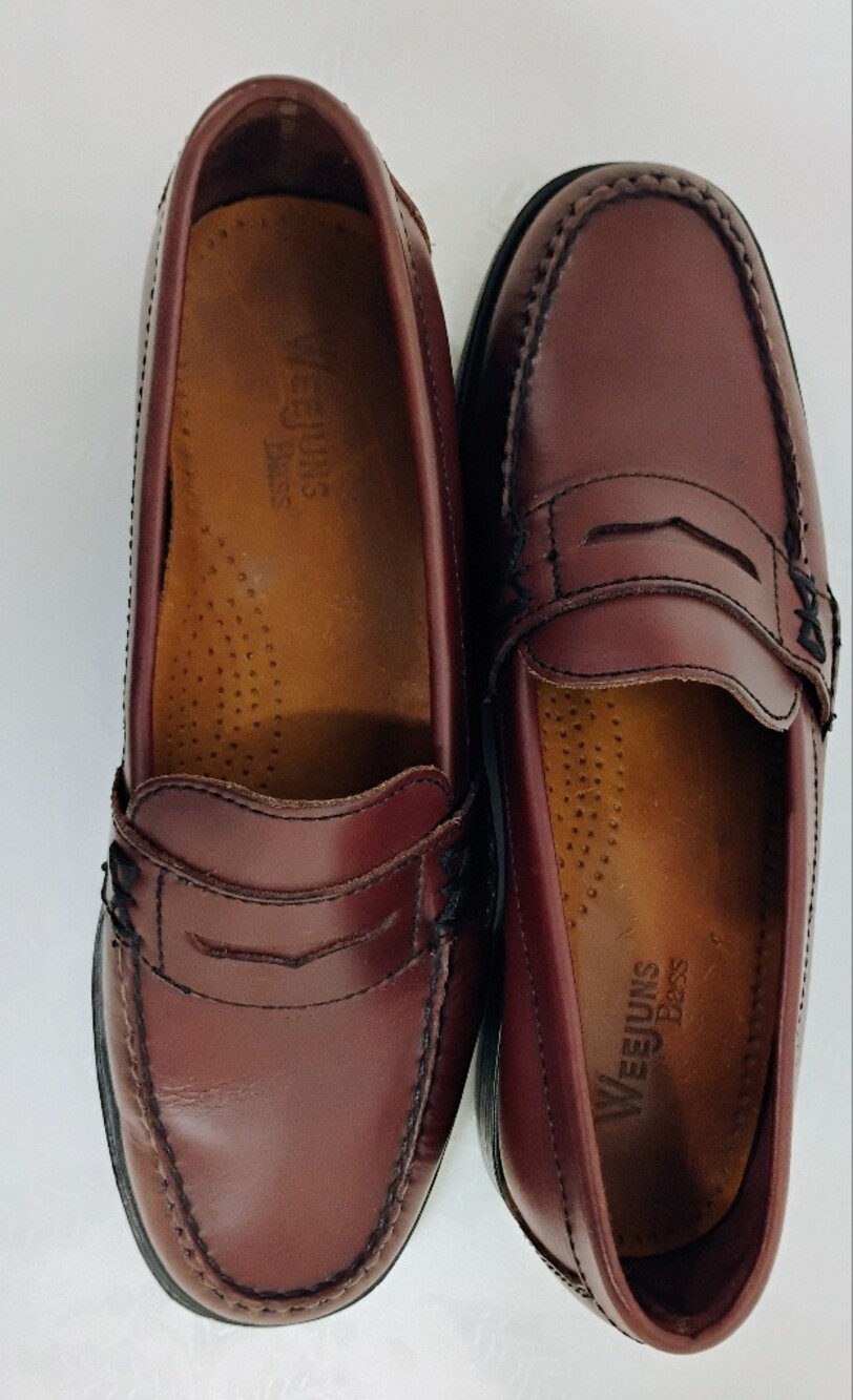 GH Bass Weejuns Leather Loafers Burgundy/ Brown 7 - Picture 4 of 7